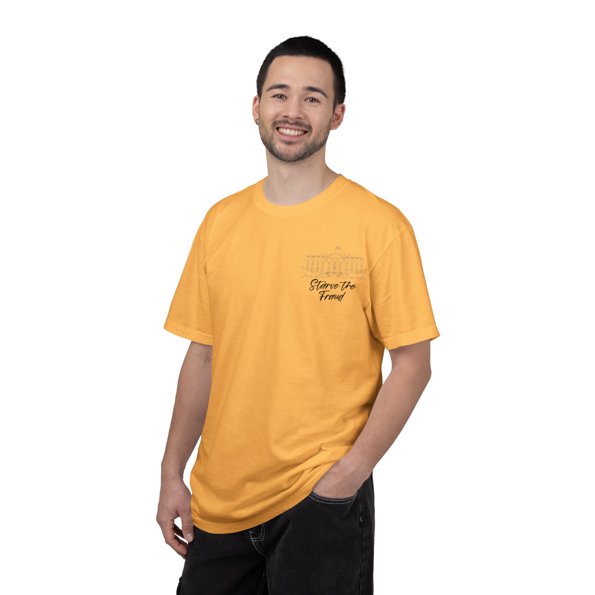 Starve the Fraud Graphic T-Shirt — Political Satire Tee - Image 28