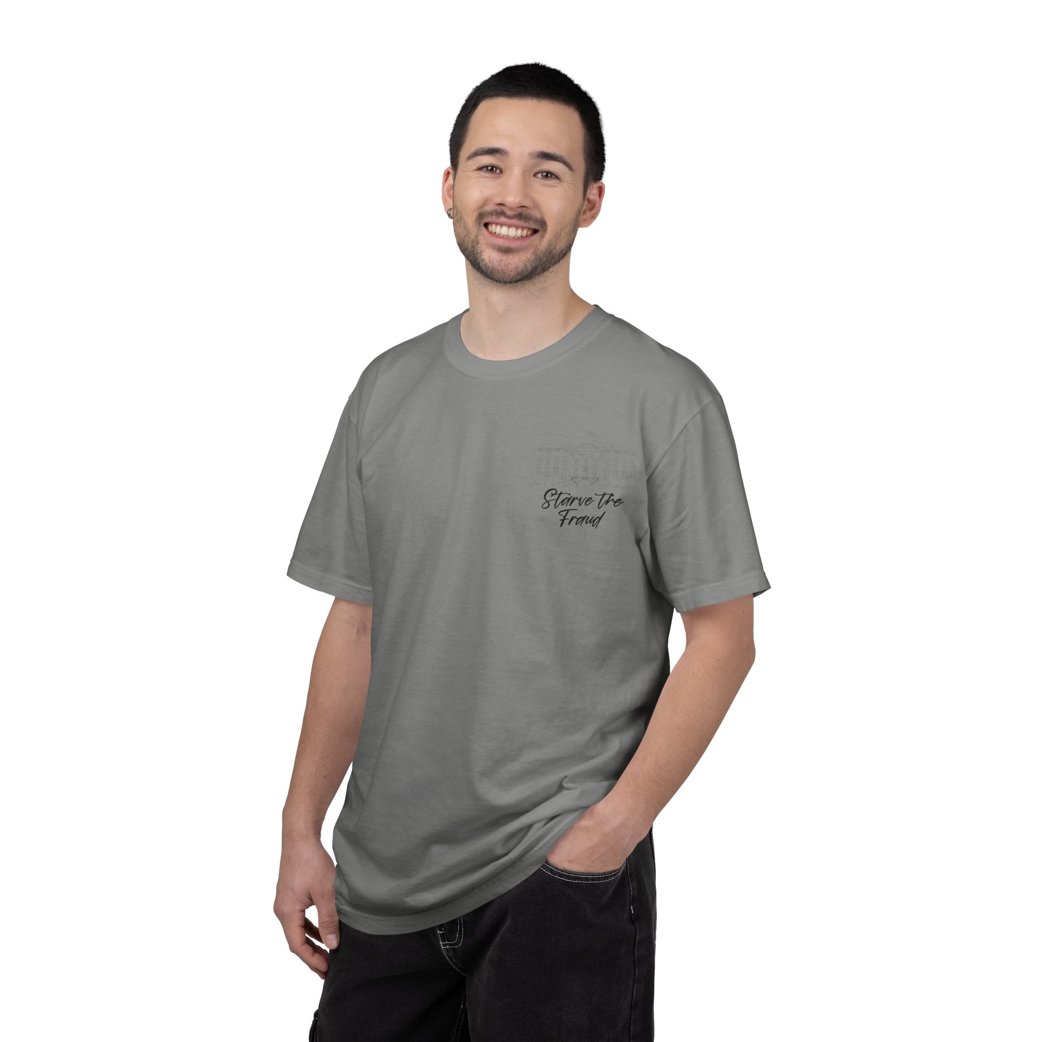 Starve the Fraud Graphic T-Shirt — Political Satire Tee - Image 36