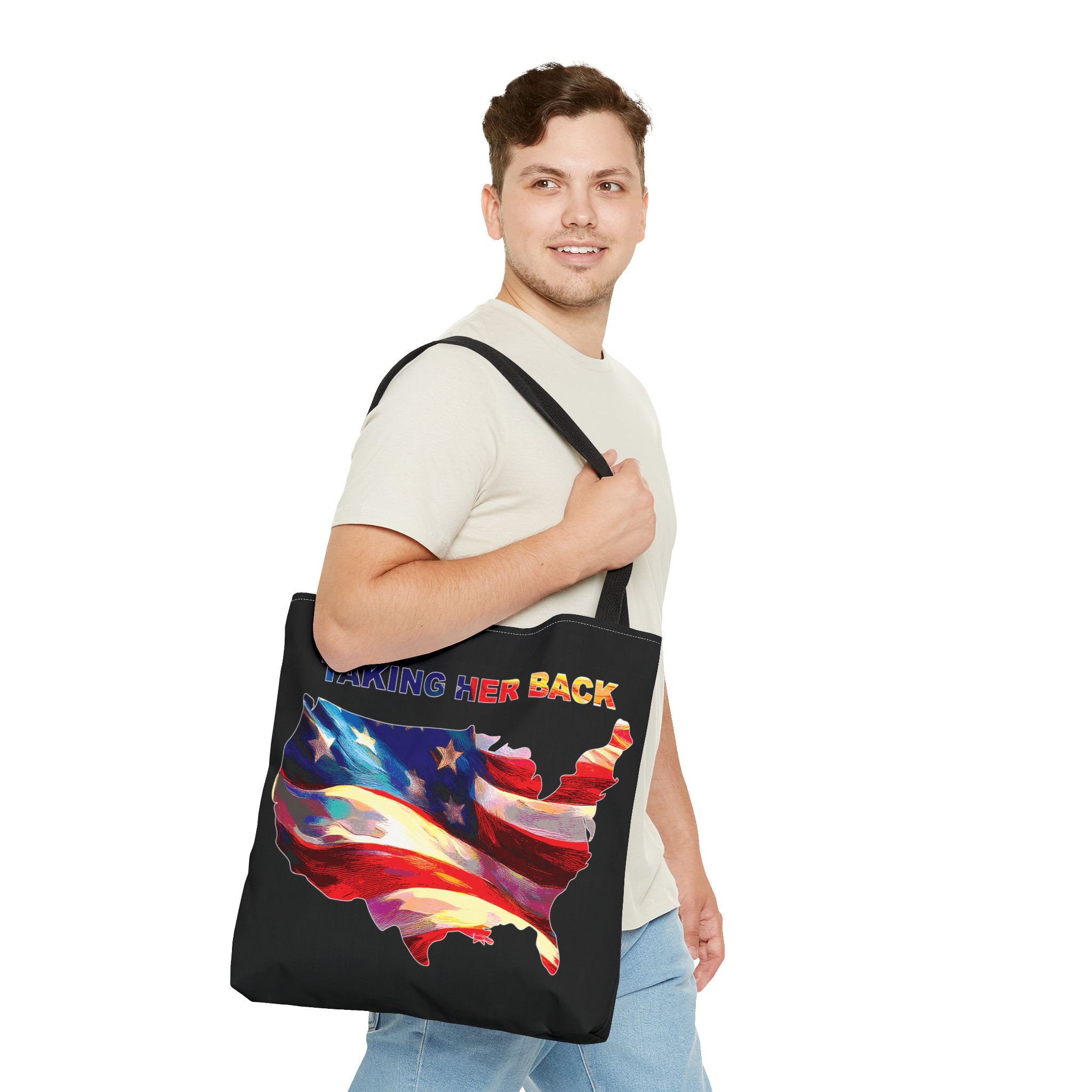 Patriotic Tote Bag - 'Taking Her Back' Design for Fourth of July and Veterans Day - Image 11
