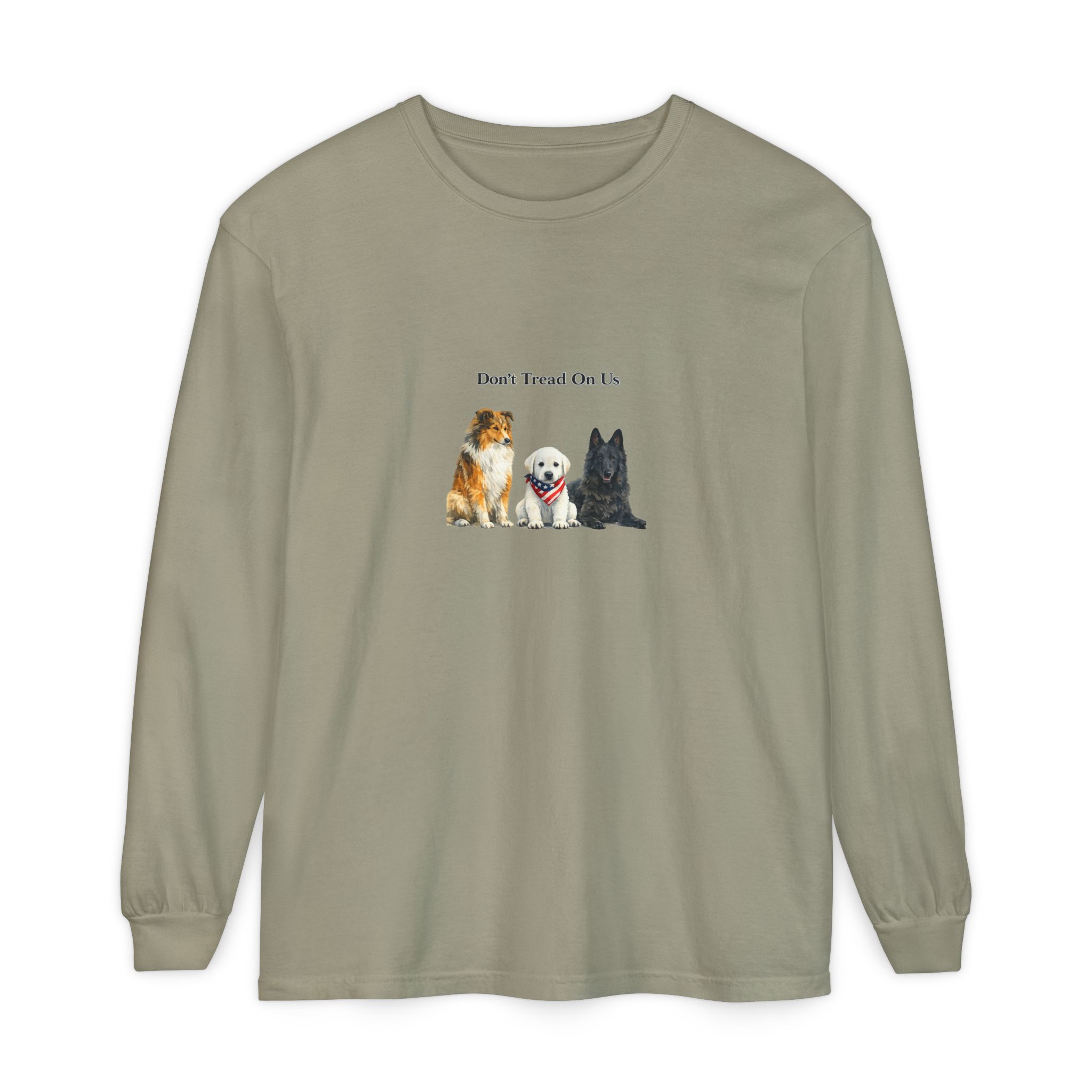 Don't Tread On Us Dogs Long Sleeve T-Shirt | Trio of Dog Portraits - Image 21