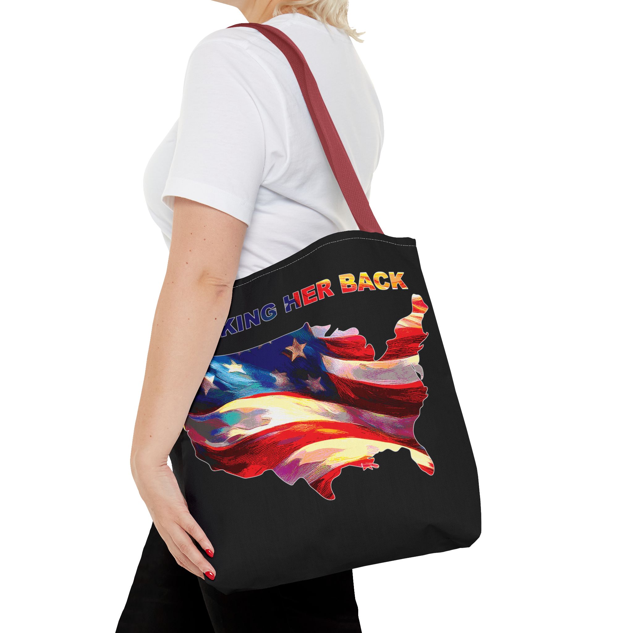 Patriotic Tote Bag - 'Taking Her Back' Design for Fourth of July and Veterans Day - Image 20