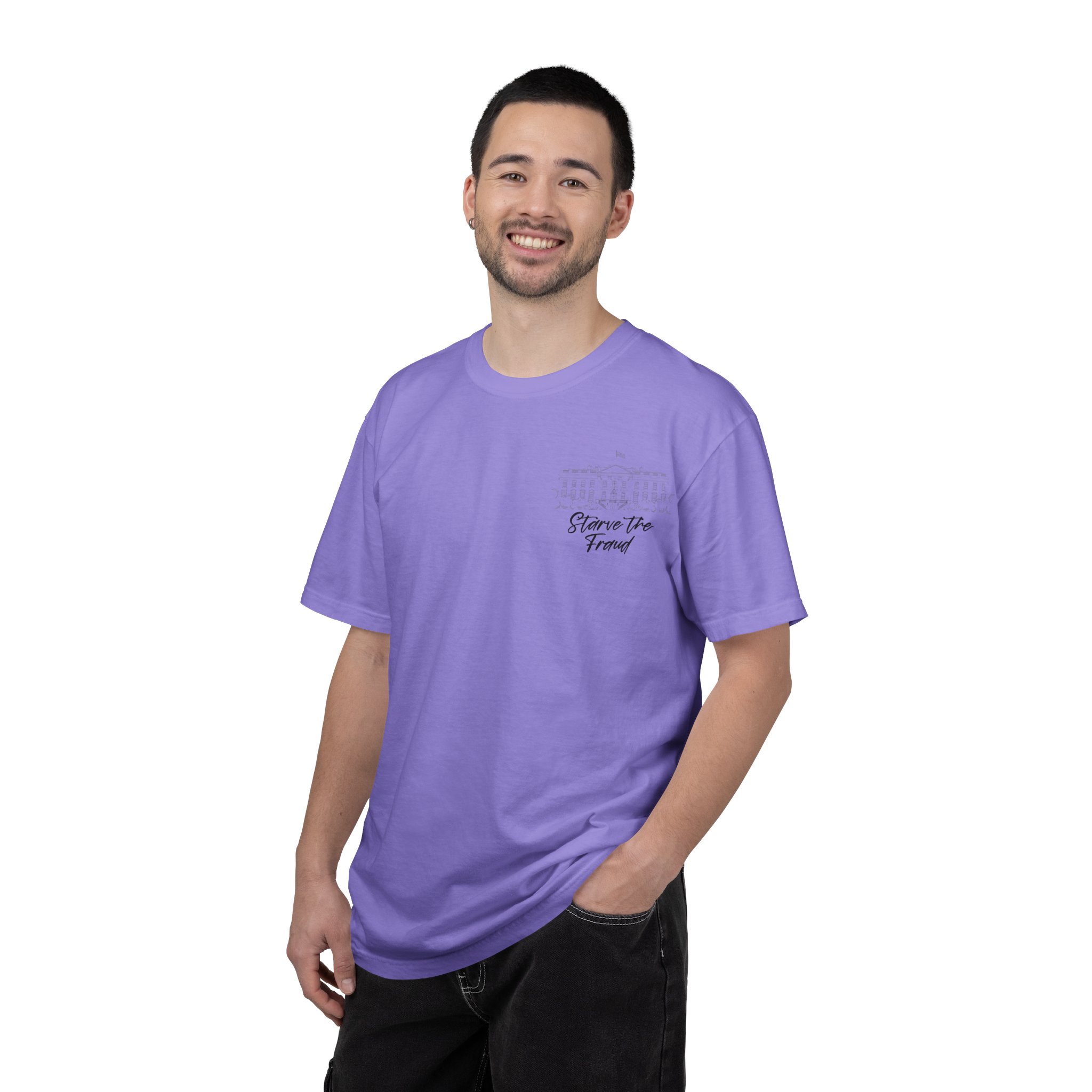 Starve the Fraud Graphic T-Shirt — Political Satire Tee - Image 40