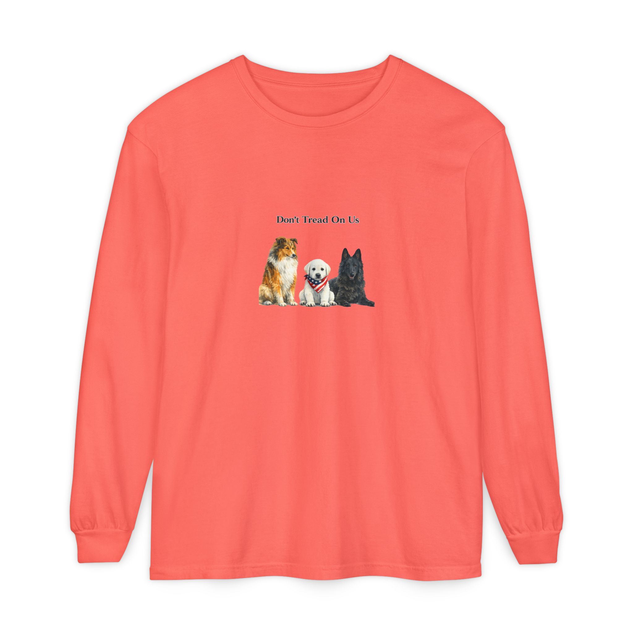 Don't Tread On Us Dogs Long Sleeve T-Shirt | Trio of Dog Portraits - Image 5