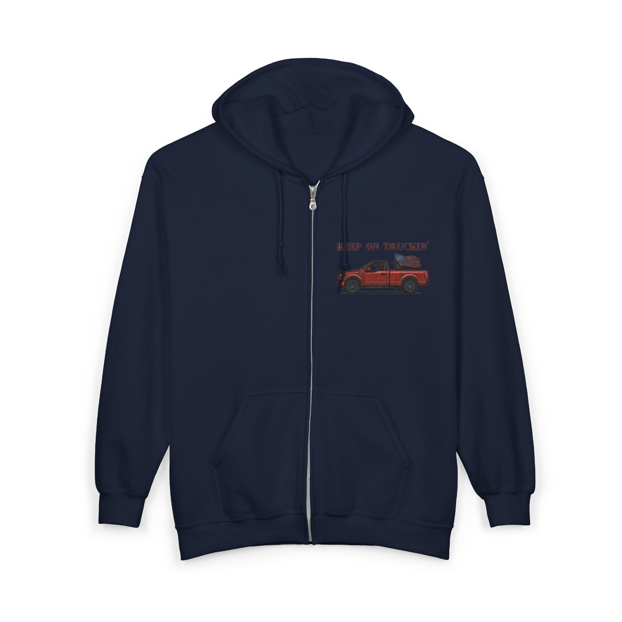 Keep on Truckin' Zip-Up Hoodie for Truck Enthusiasts - Image 15