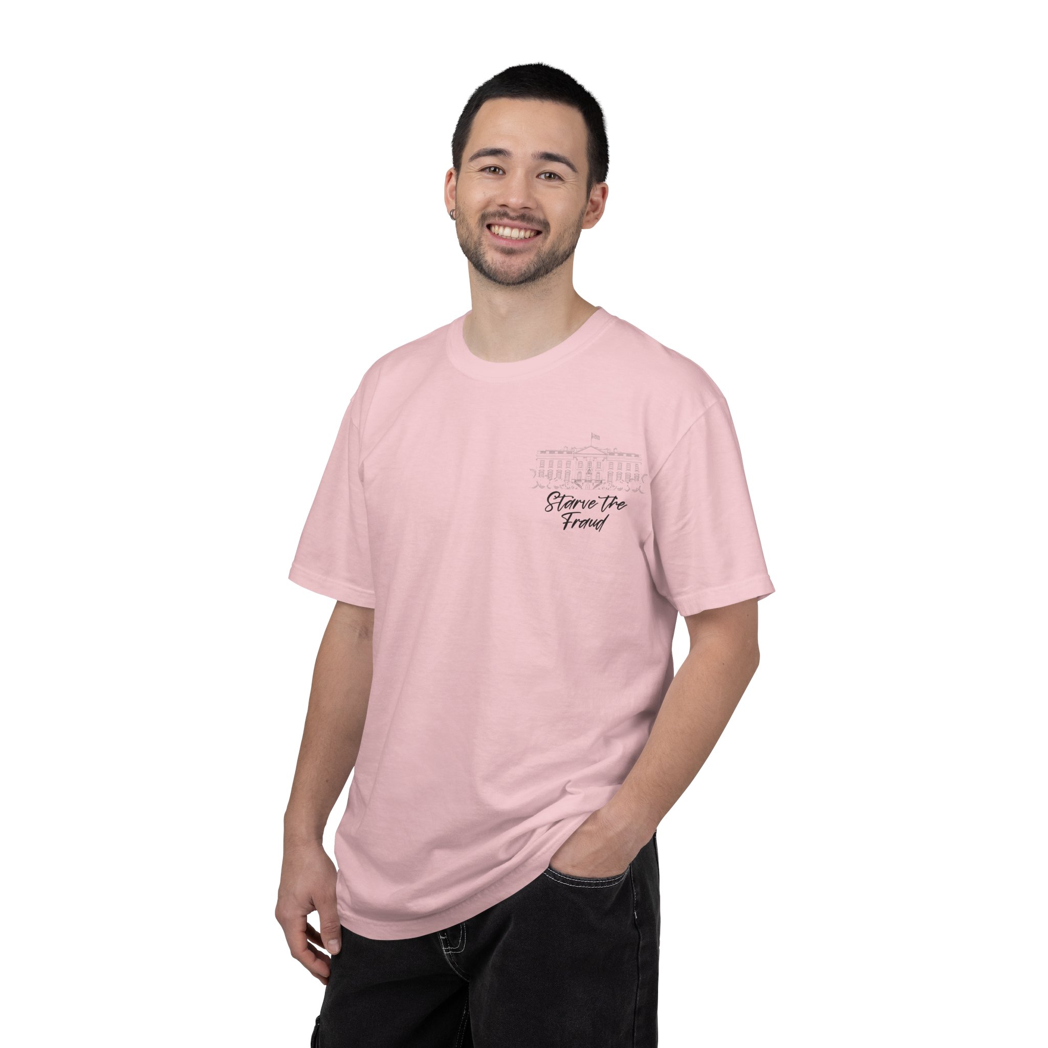 Starve the Fraud Graphic T-Shirt — Political Satire Tee - Image 44