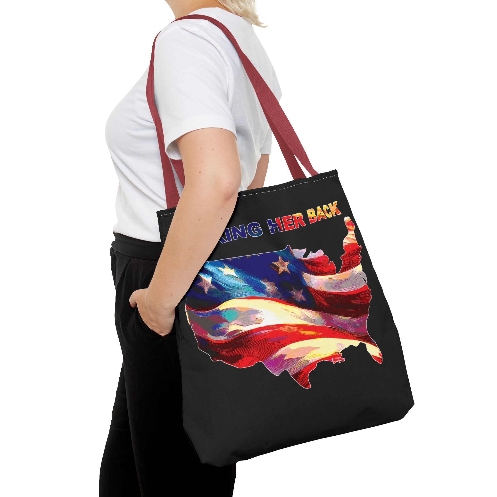 Patriotic Tote Bag - 'Taking Her Back' Design for Fourth of July and Veterans Day - Image 24