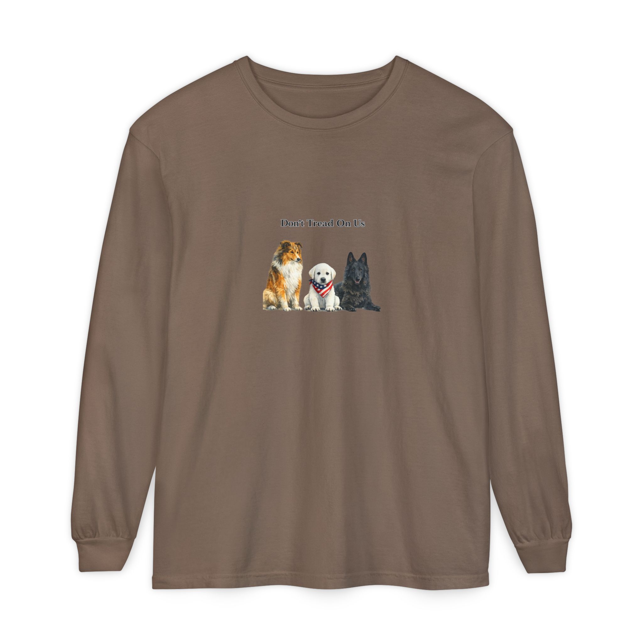 Don't Tread On Us Dogs Long Sleeve T-Shirt | Trio of Dog Portraits - Image 13