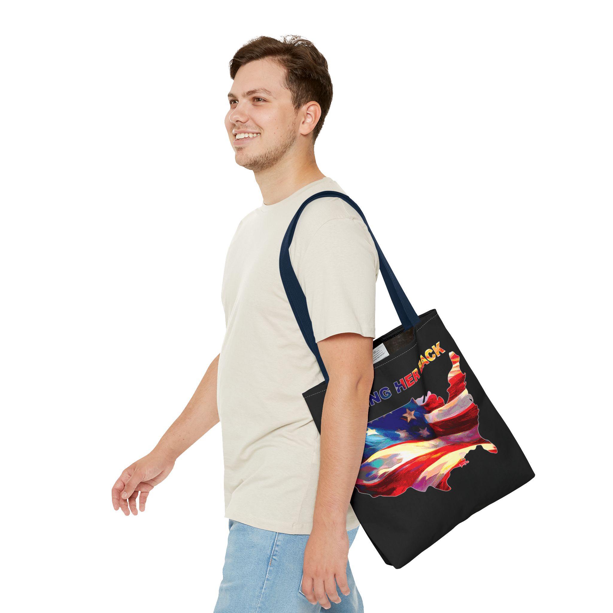 Patriotic Tote Bag - 'Taking Her Back' Design for Fourth of July and Veterans Day - Image 55