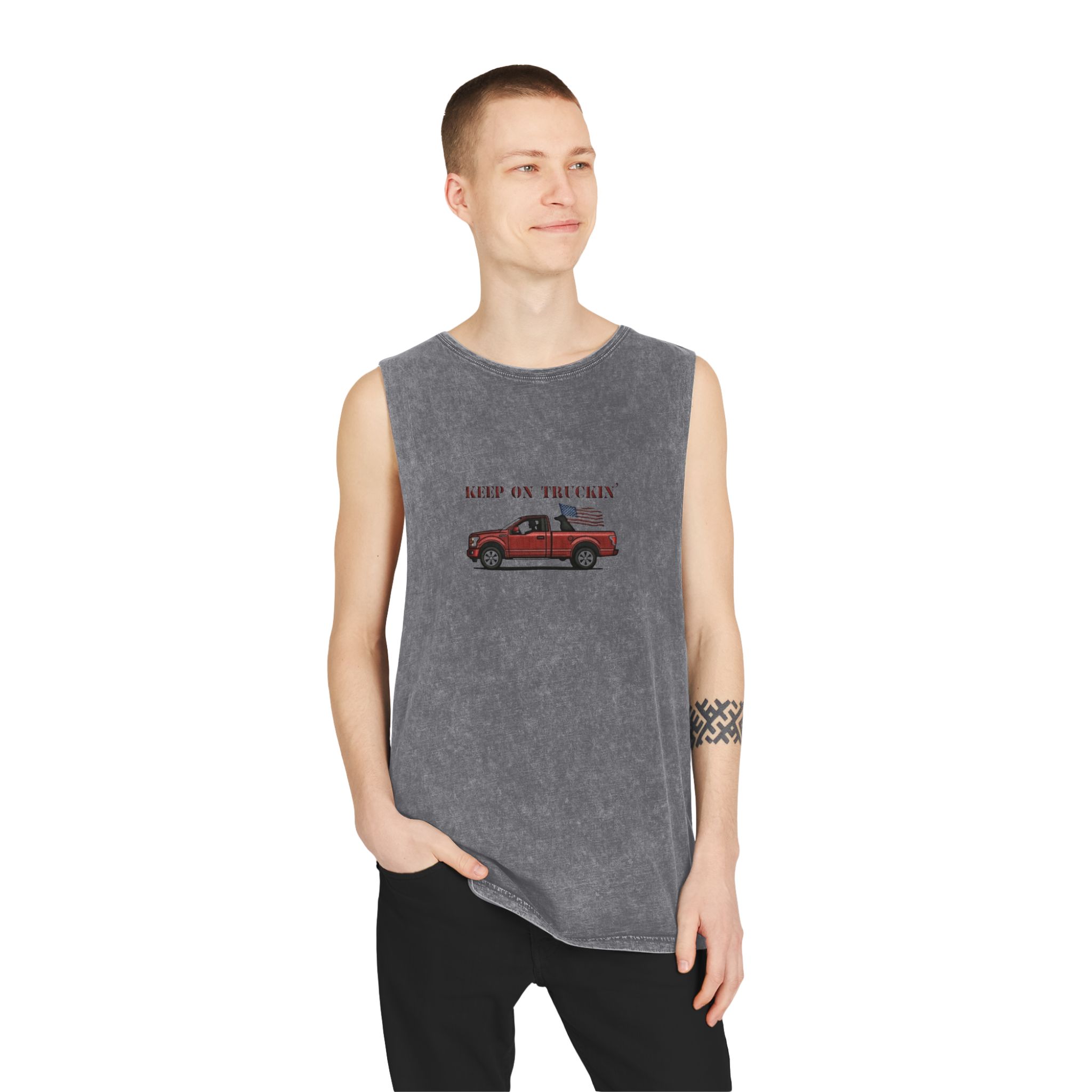 Tank Top - Keep on Truckin' Stonewash Unisex Shirt - Image 11