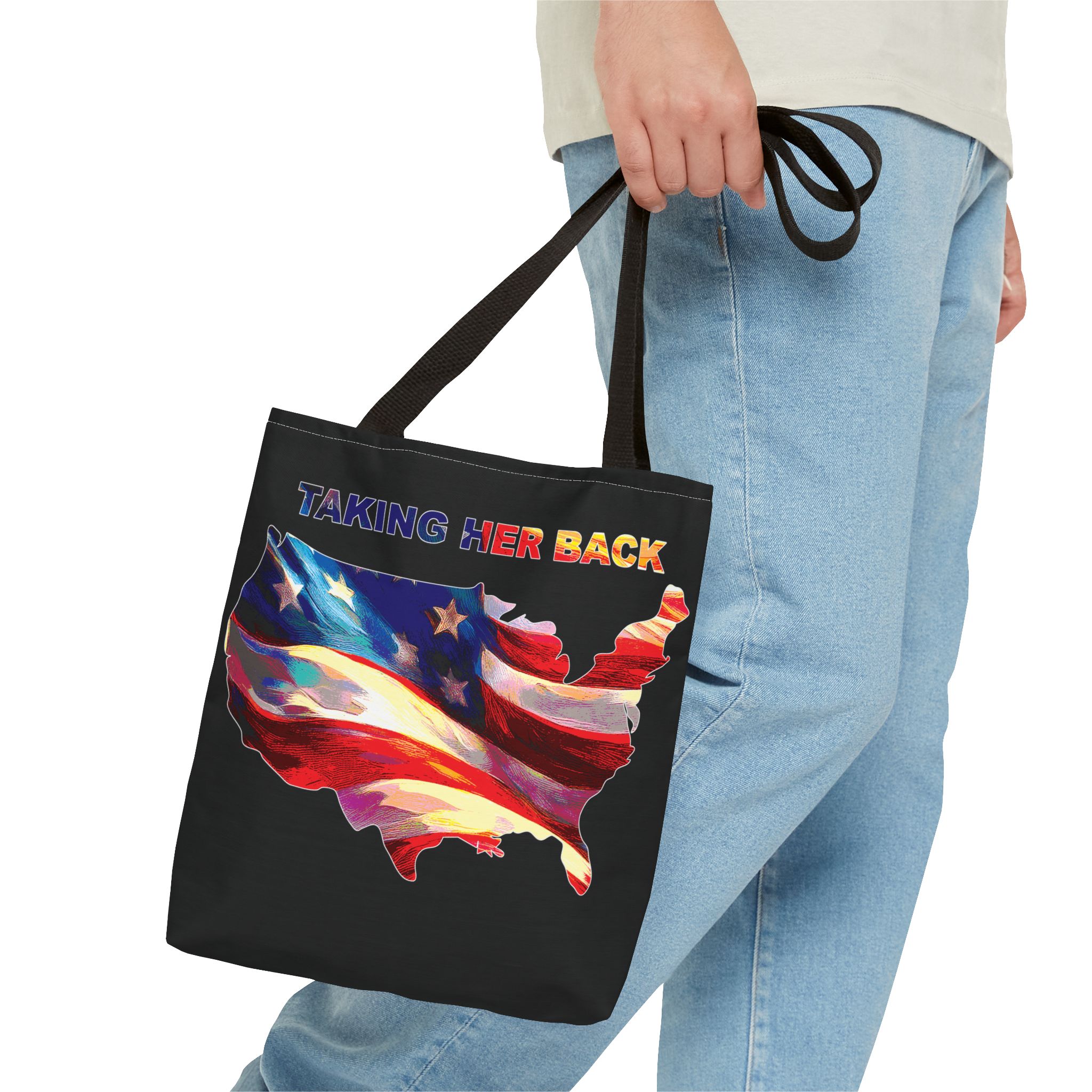 Patriotic Tote Bag - 'Taking Her Back' Design for Fourth of July and Veterans Day - Image 3