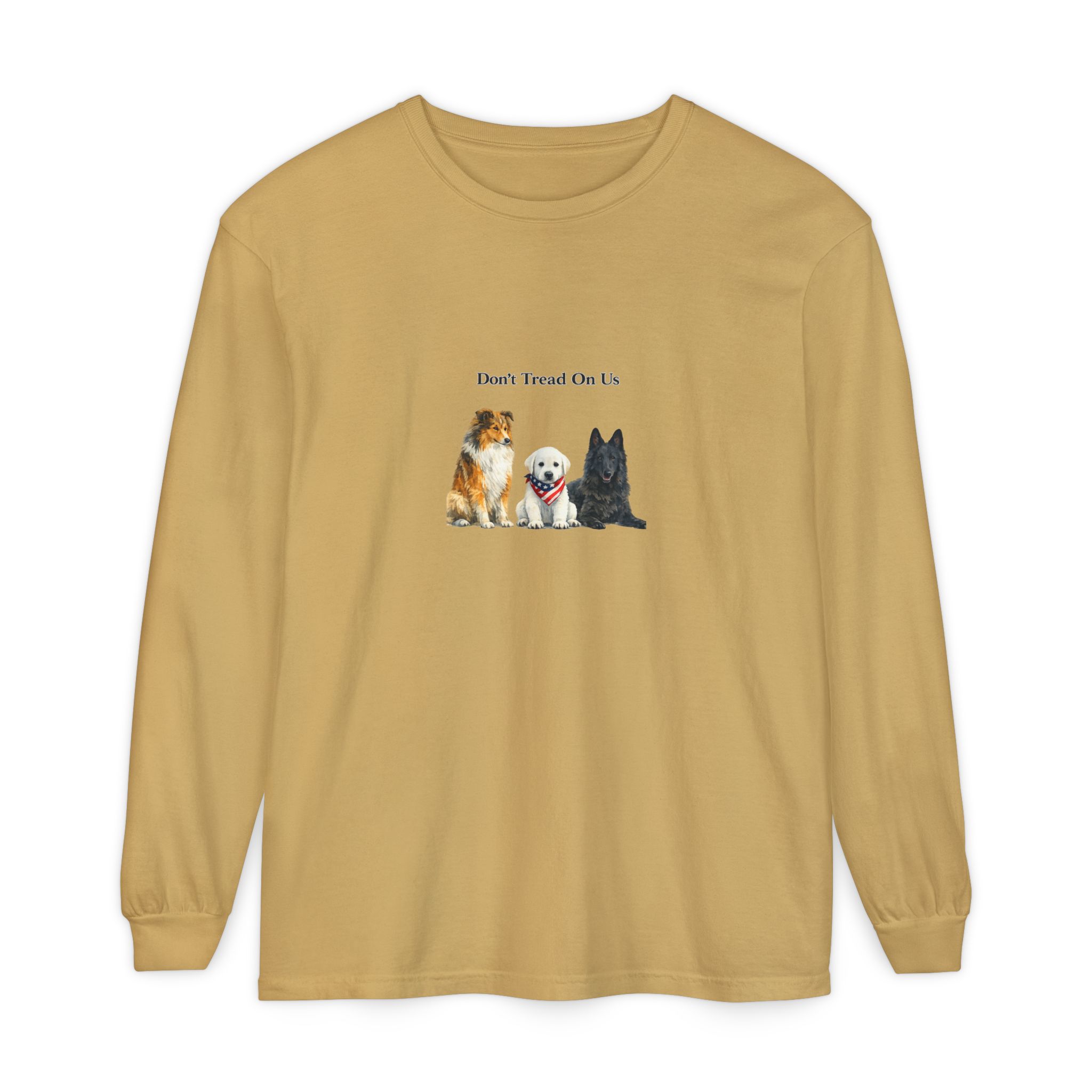Don't Tread On Us Dogs Long Sleeve T-Shirt | Trio of Dog Portraits - Image 9
