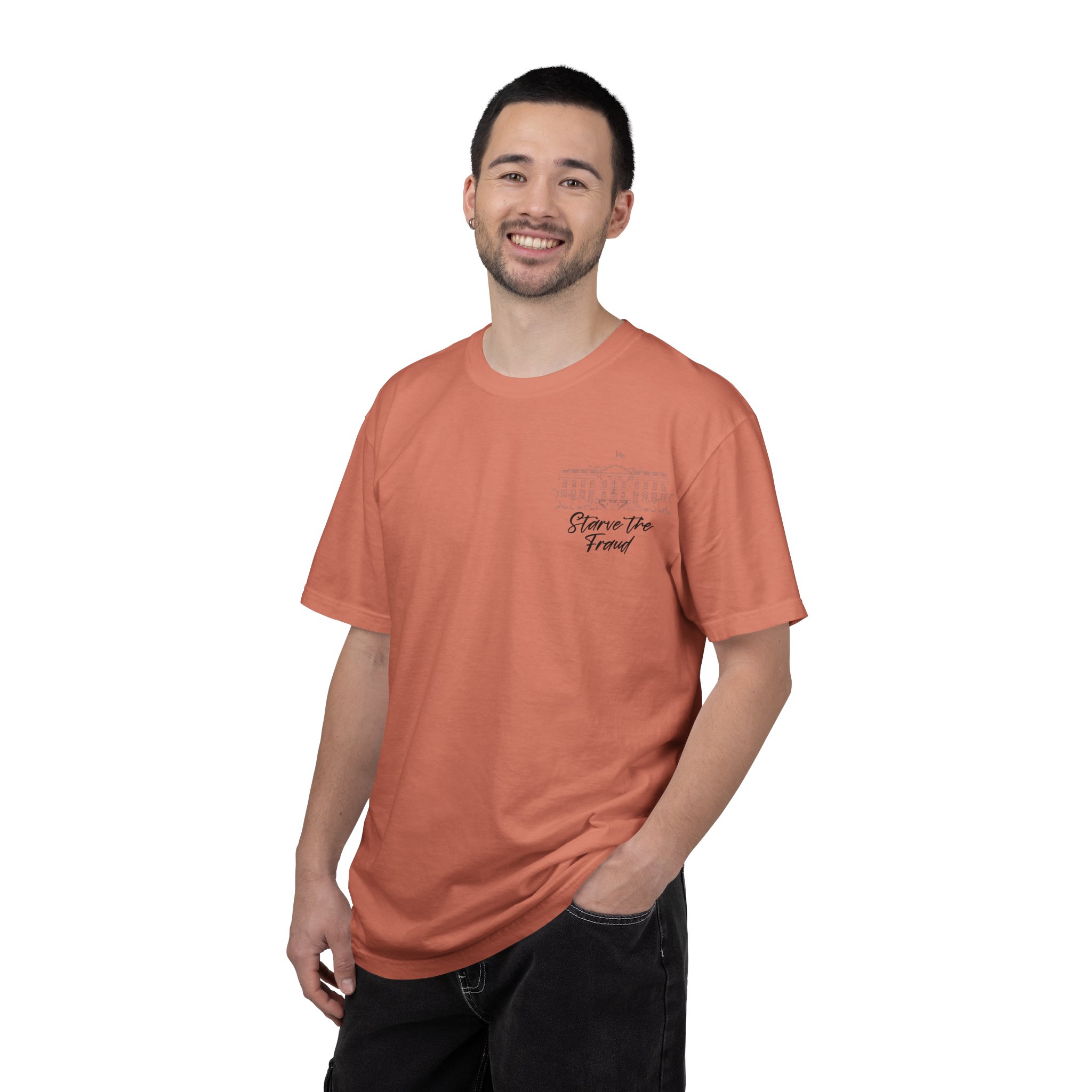 Starve the Fraud Graphic T-Shirt — Political Satire Tee - Image 12