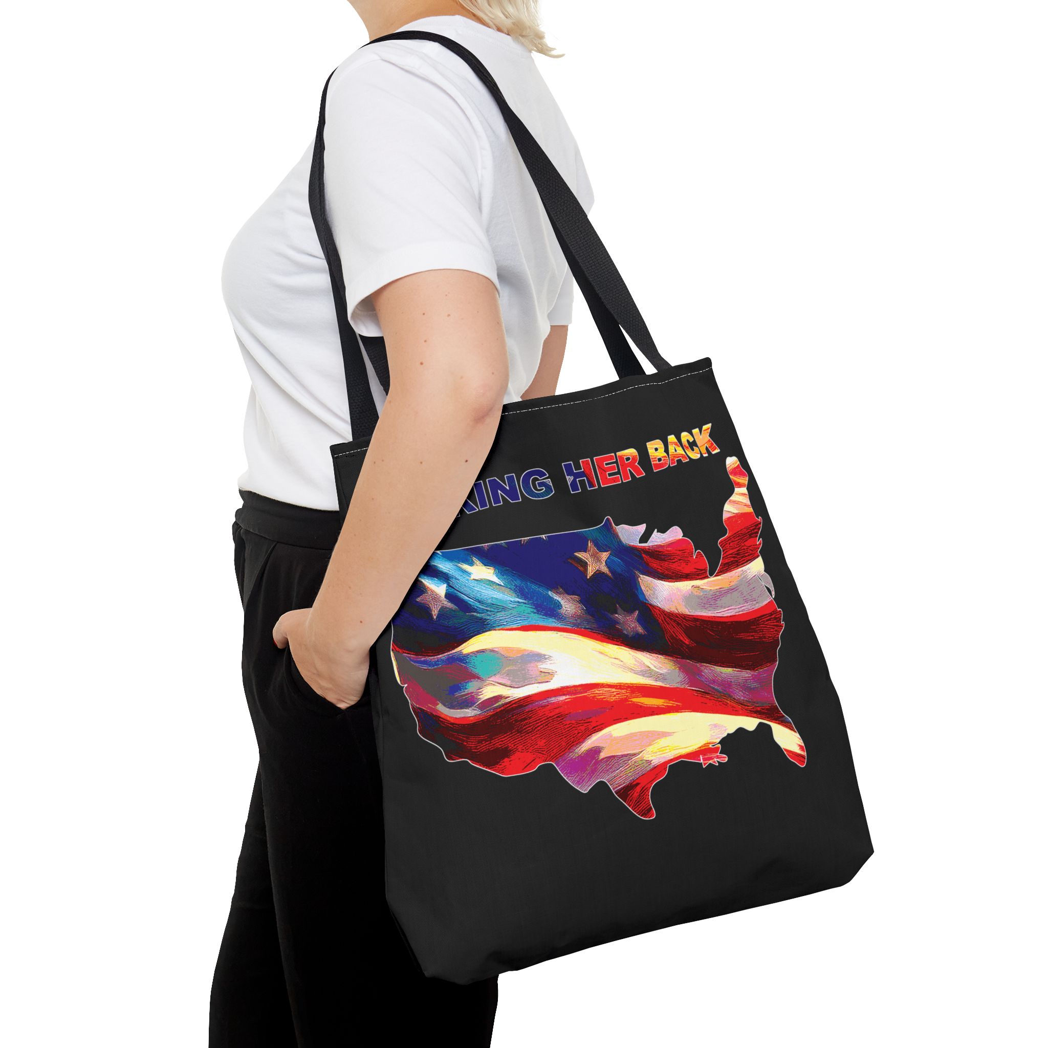 Patriotic Tote Bag - 'Taking Her Back' Design for Fourth of July and Veterans Day - Image 12