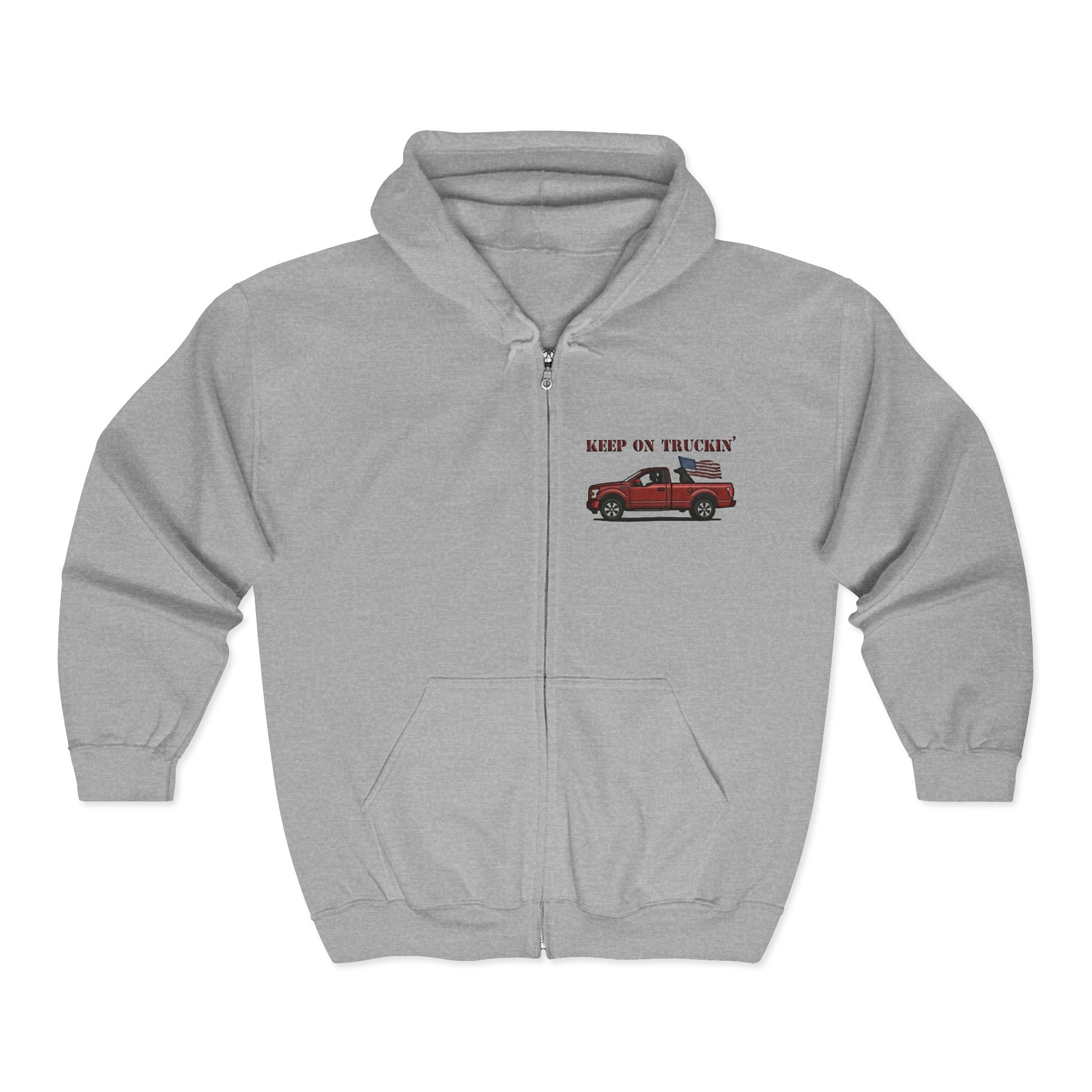 Keep on Truckin' Zip-Up Hoodie for Truck Enthusiasts - Image 5