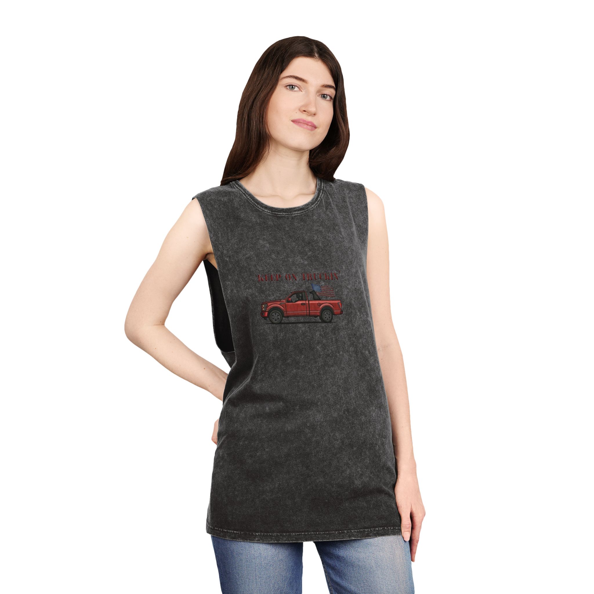 Tank Top - Keep on Truckin' Stonewash Unisex Shirt - Image 6