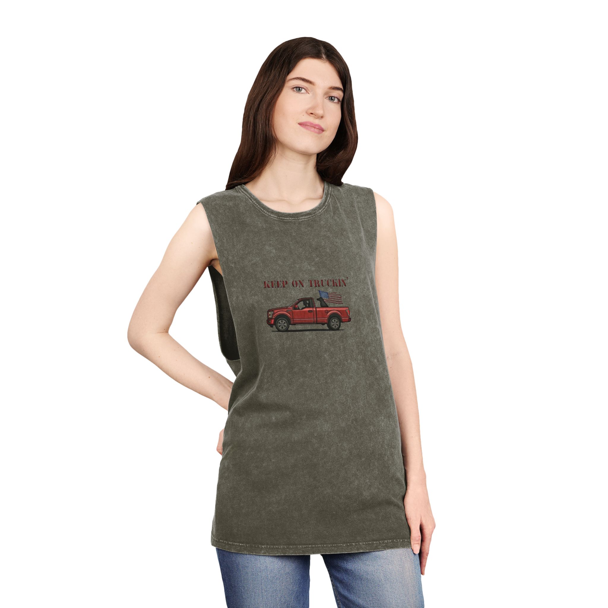 Tank Top - Keep on Truckin' Stonewash Unisex Shirt - Image 10