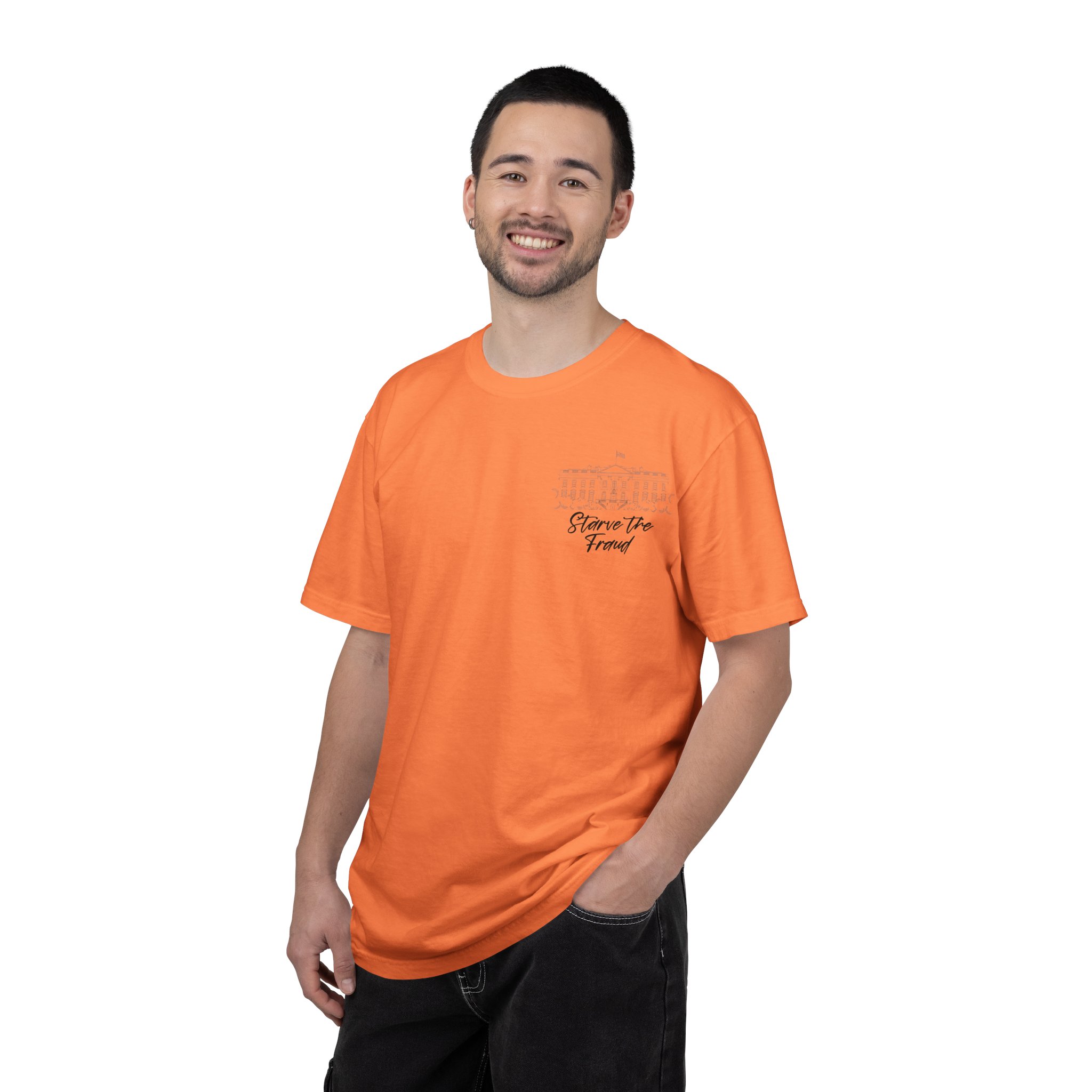 Starve the Fraud Graphic T-Shirt — Political Satire Tee - Image 8