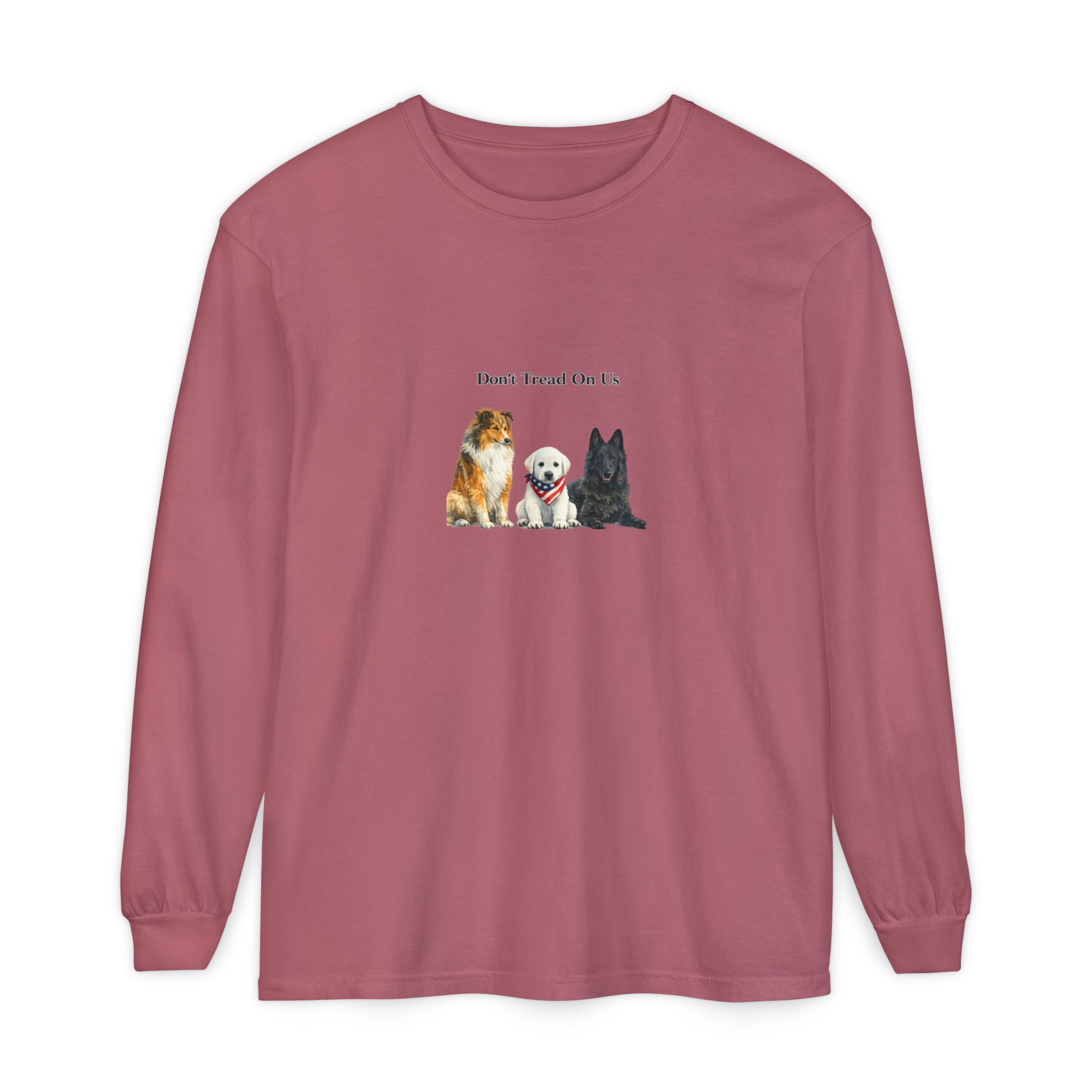 Don't Tread On Us Dogs Long Sleeve T-Shirt | Trio of Dog Portraits - Image 45