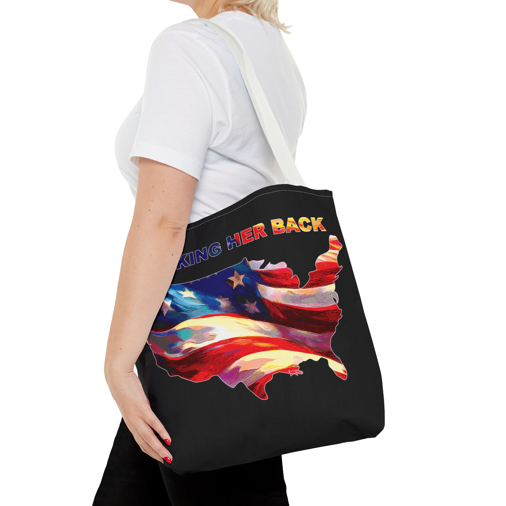 Patriotic Tote Bag - 'Taking Her Back' Design for Fourth of July and Veterans Day - Image 32