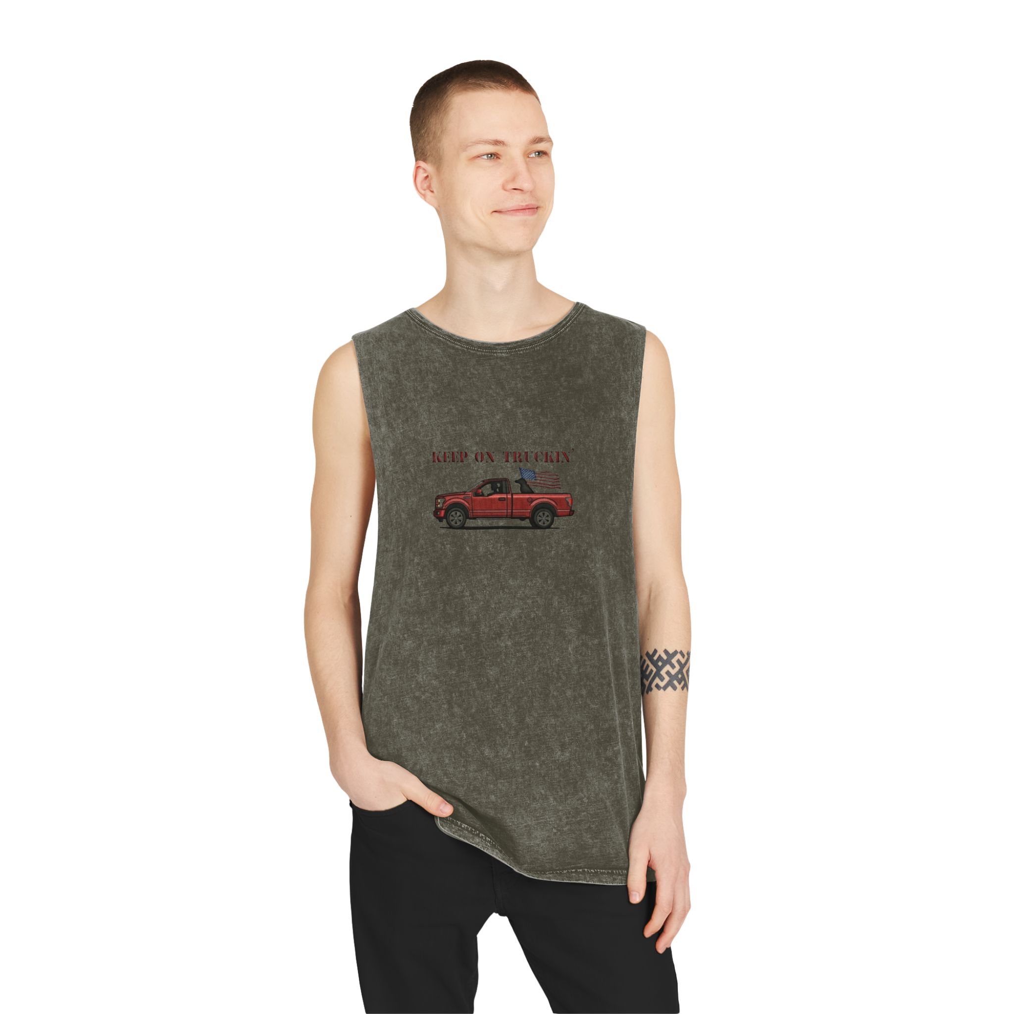 Tank Top - Keep on Truckin' Stonewash Unisex Shirt - Image 9