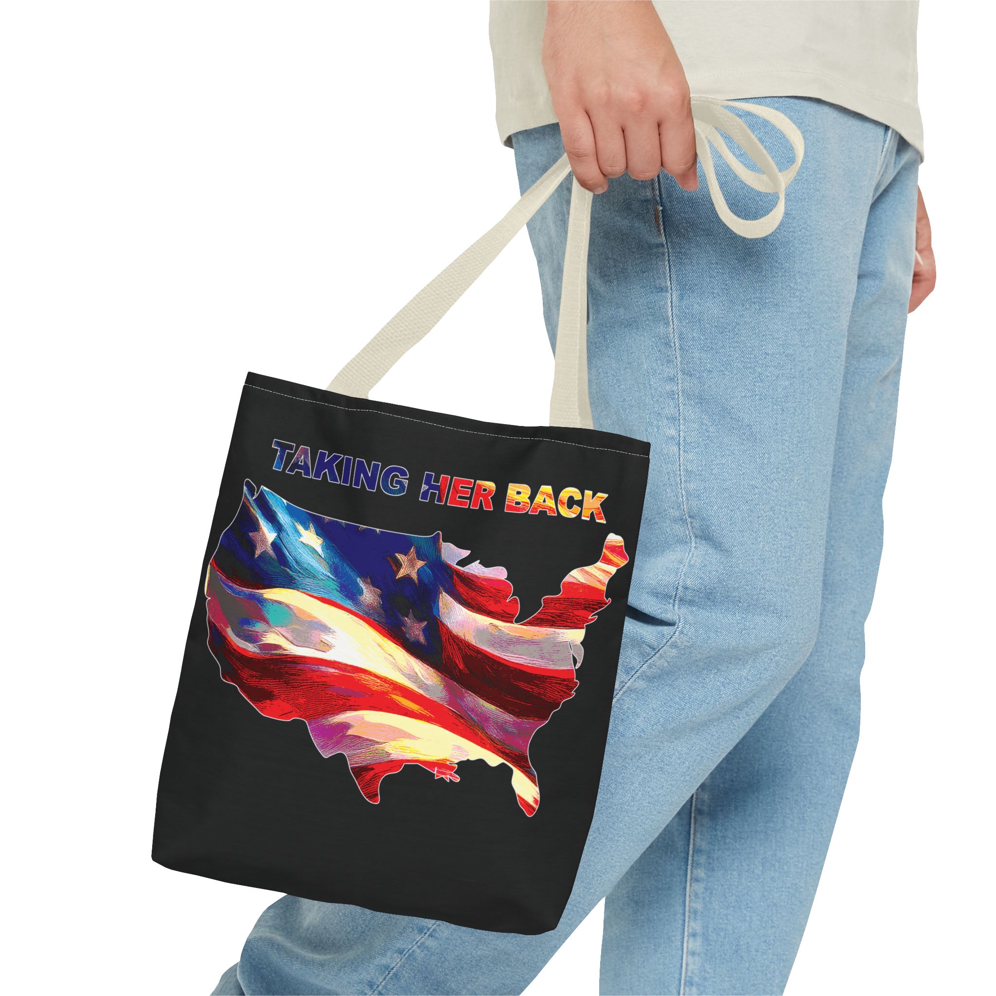 Patriotic Tote Bag - 'Taking Her Back' Design for Fourth of July and Veterans Day - Image 39