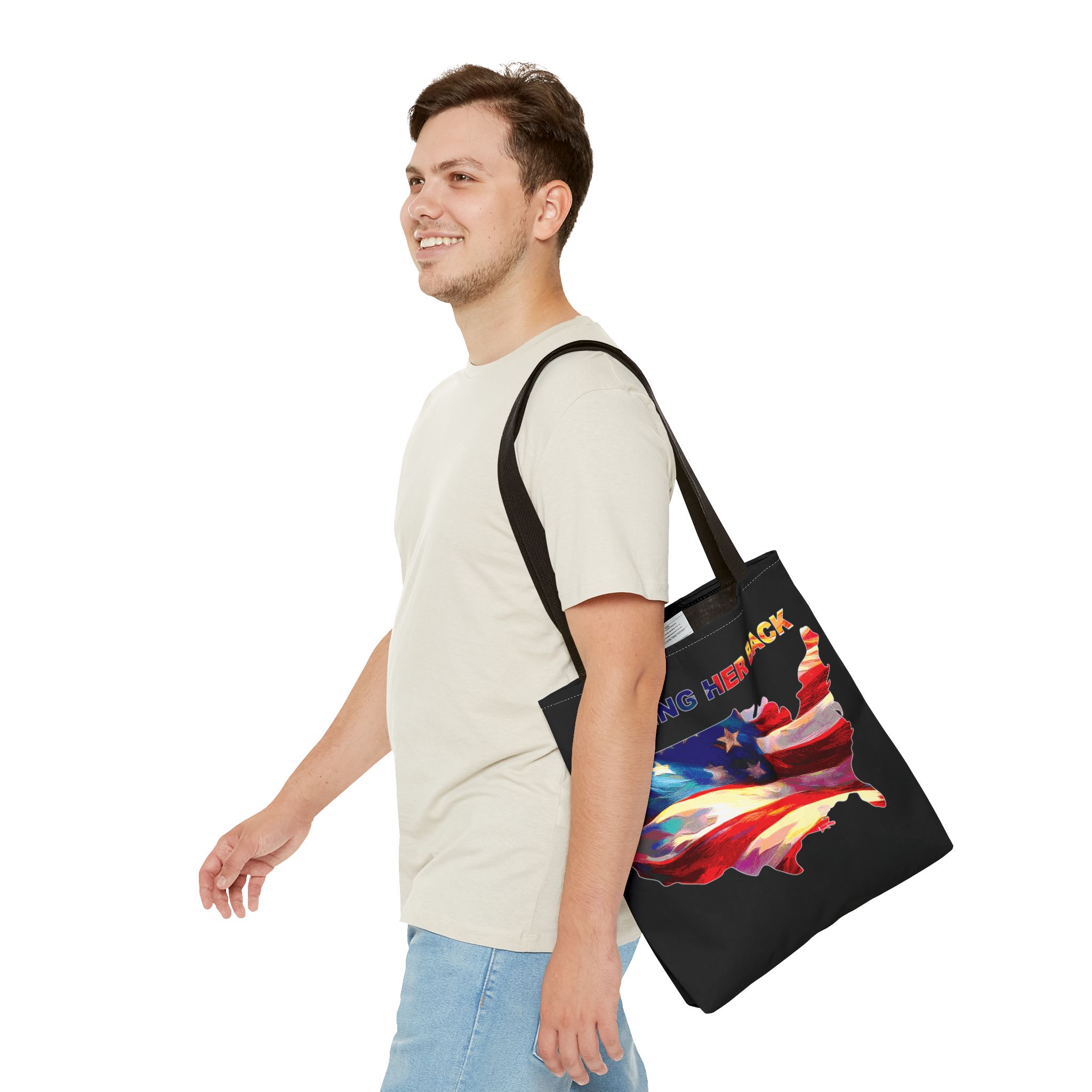 Patriotic Tote Bag - 'Taking Her Back' Design for Fourth of July and Veterans Day - Image 7