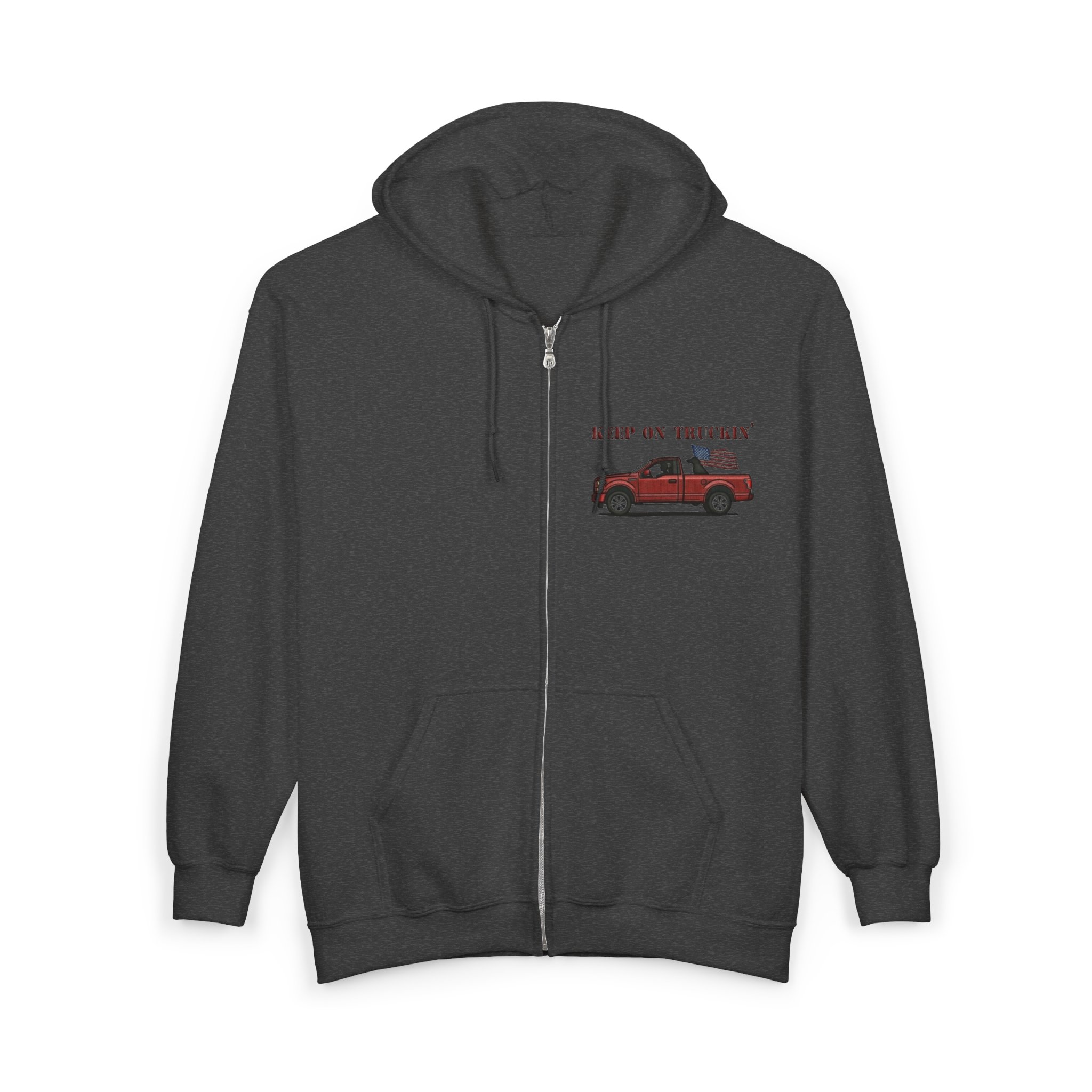Keep on Truckin' Zip-Up Hoodie for Truck Enthusiasts - Image 11