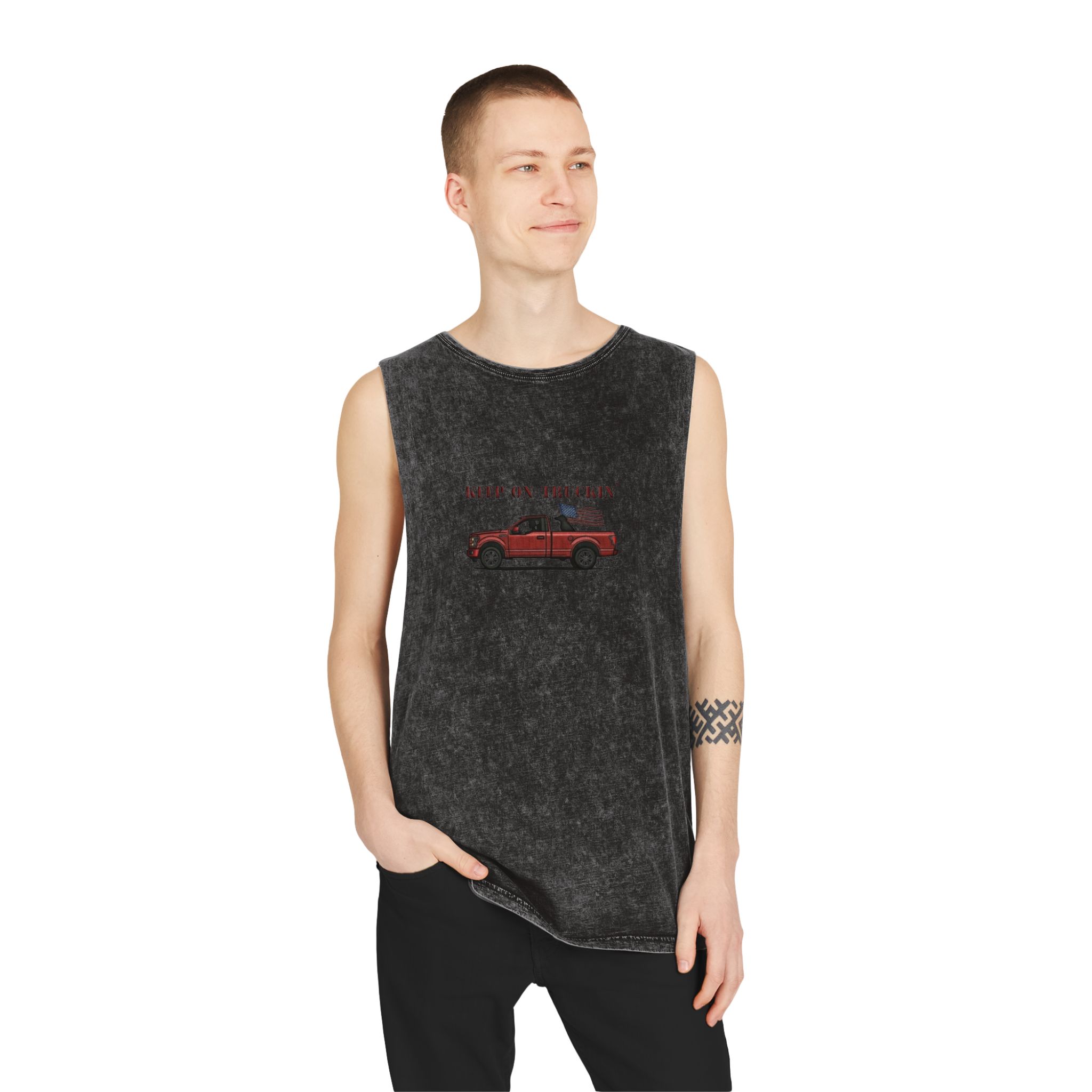 Tank Top - Keep on Truckin' Stonewash Unisex Shirt - Image 5