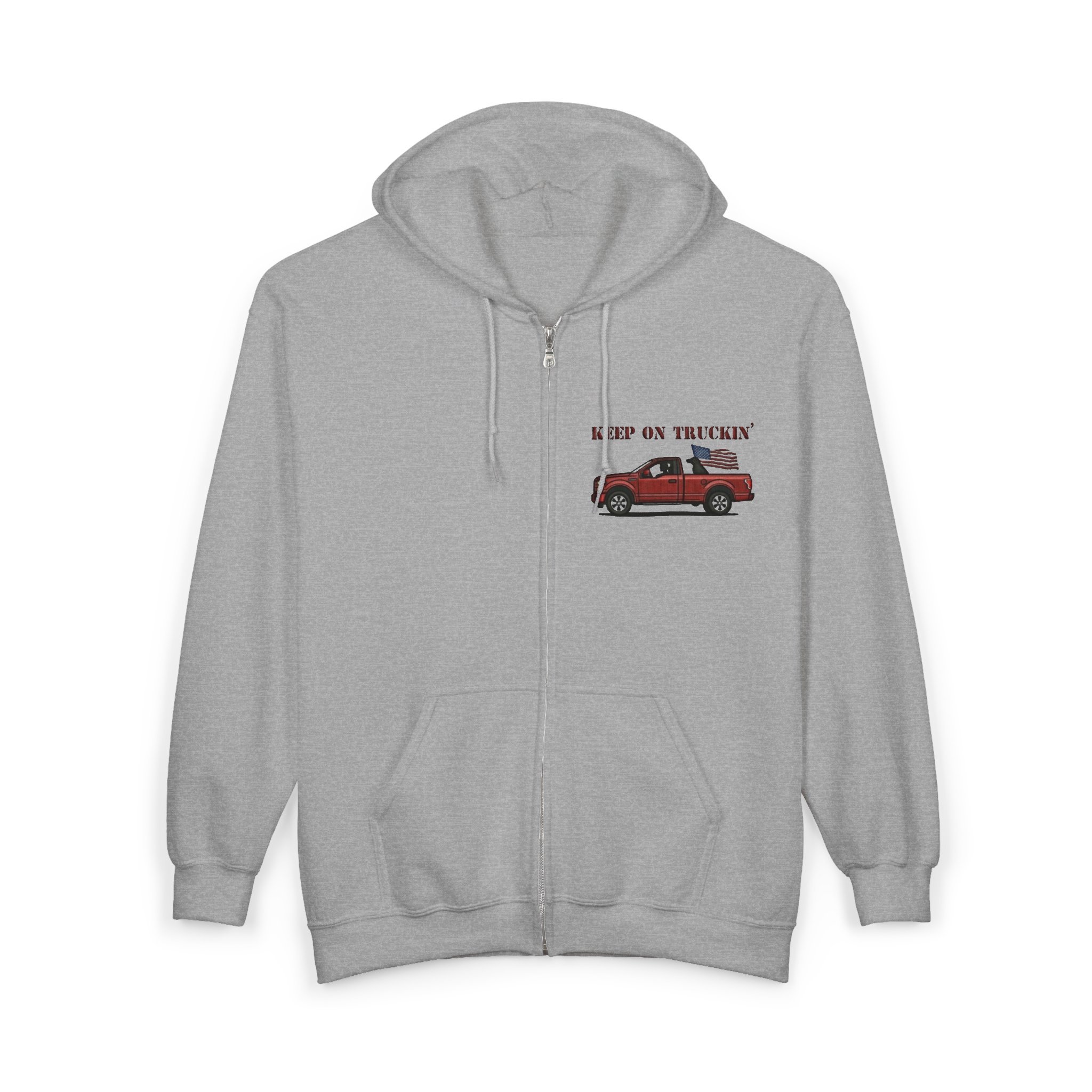 Keep on Truckin' Zip-Up Hoodie for Truck Enthusiasts - Image 7