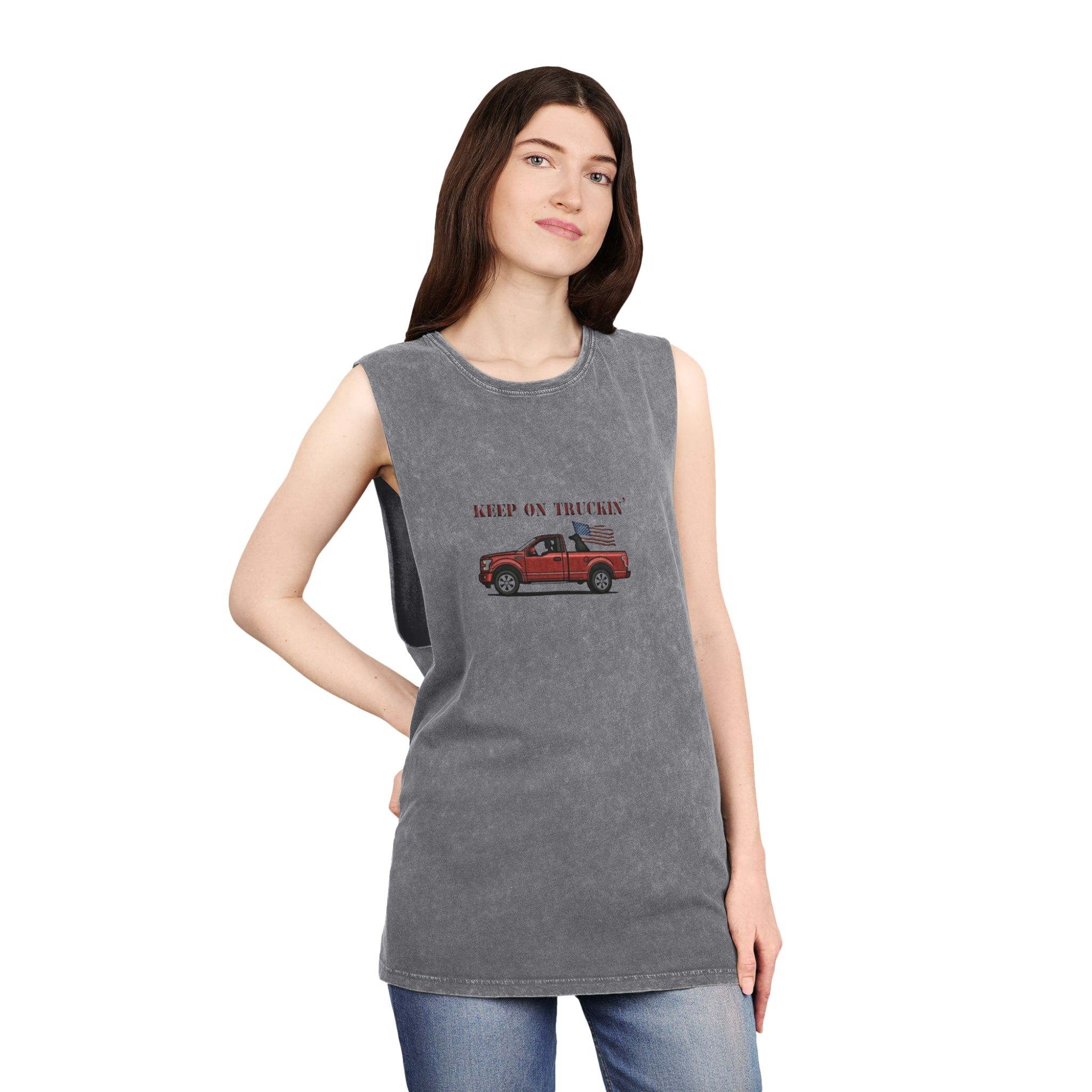 Tank Top - Keep on Truckin' Stonewash Unisex Shirt - Image 12