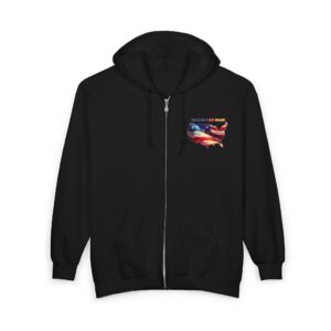 Full Zip Hooded Sweatshirt 'Taking Her Back' Patriotic Design