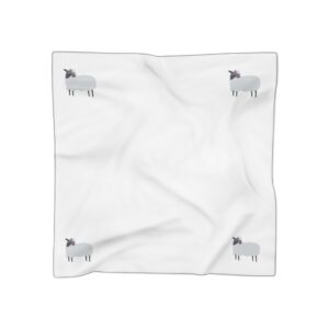 Sheep Minimalist Silk Scarf — Cute Tiny Sheep Neck Scarf