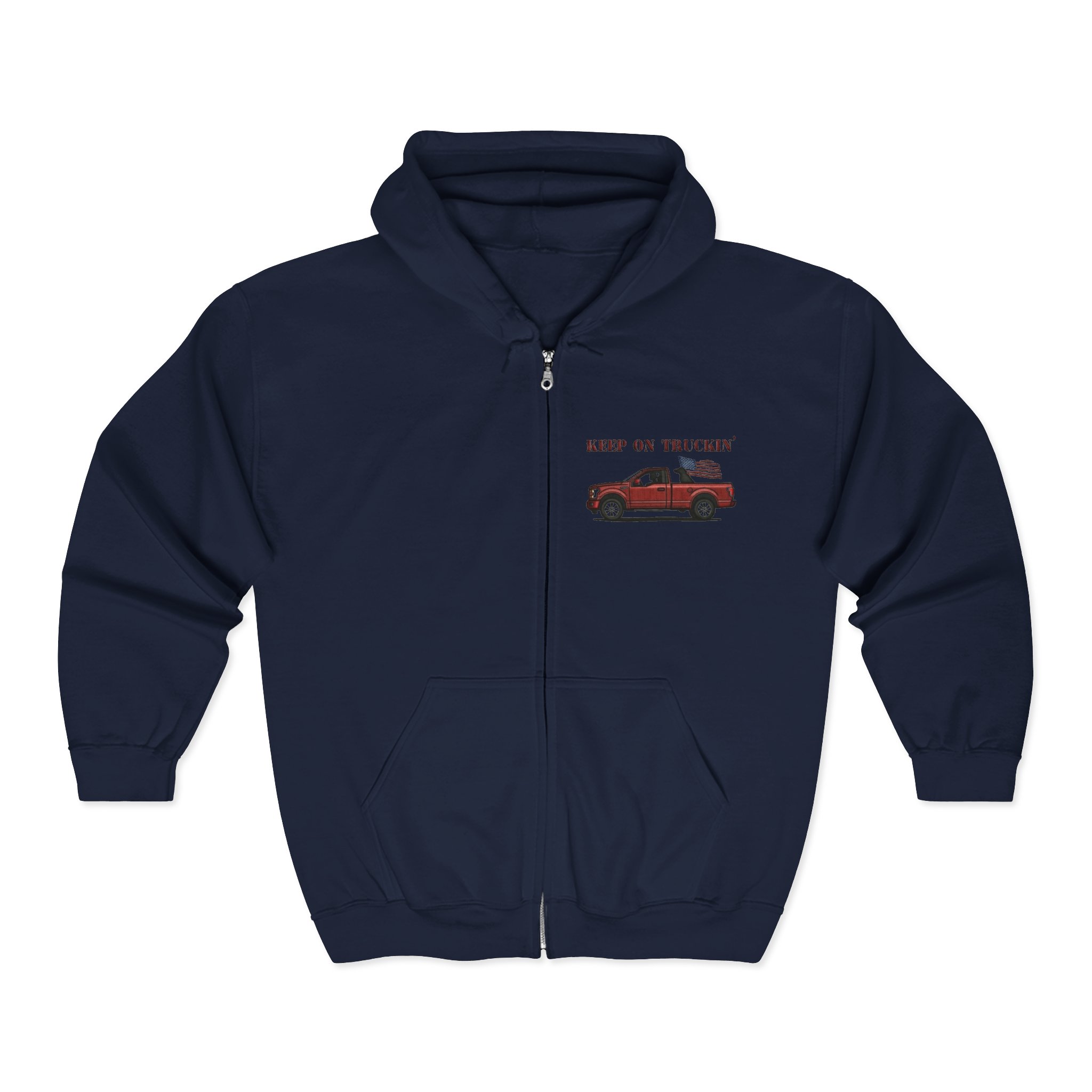 Keep on Truckin' Zip-Up Hoodie for Truck Enthusiasts - Image 13