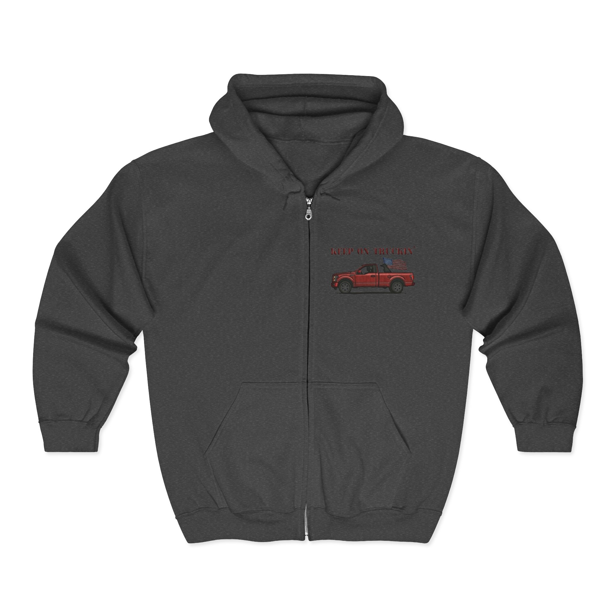 Keep on Truckin' Zip-Up Hoodie for Truck Enthusiasts - Image 9
