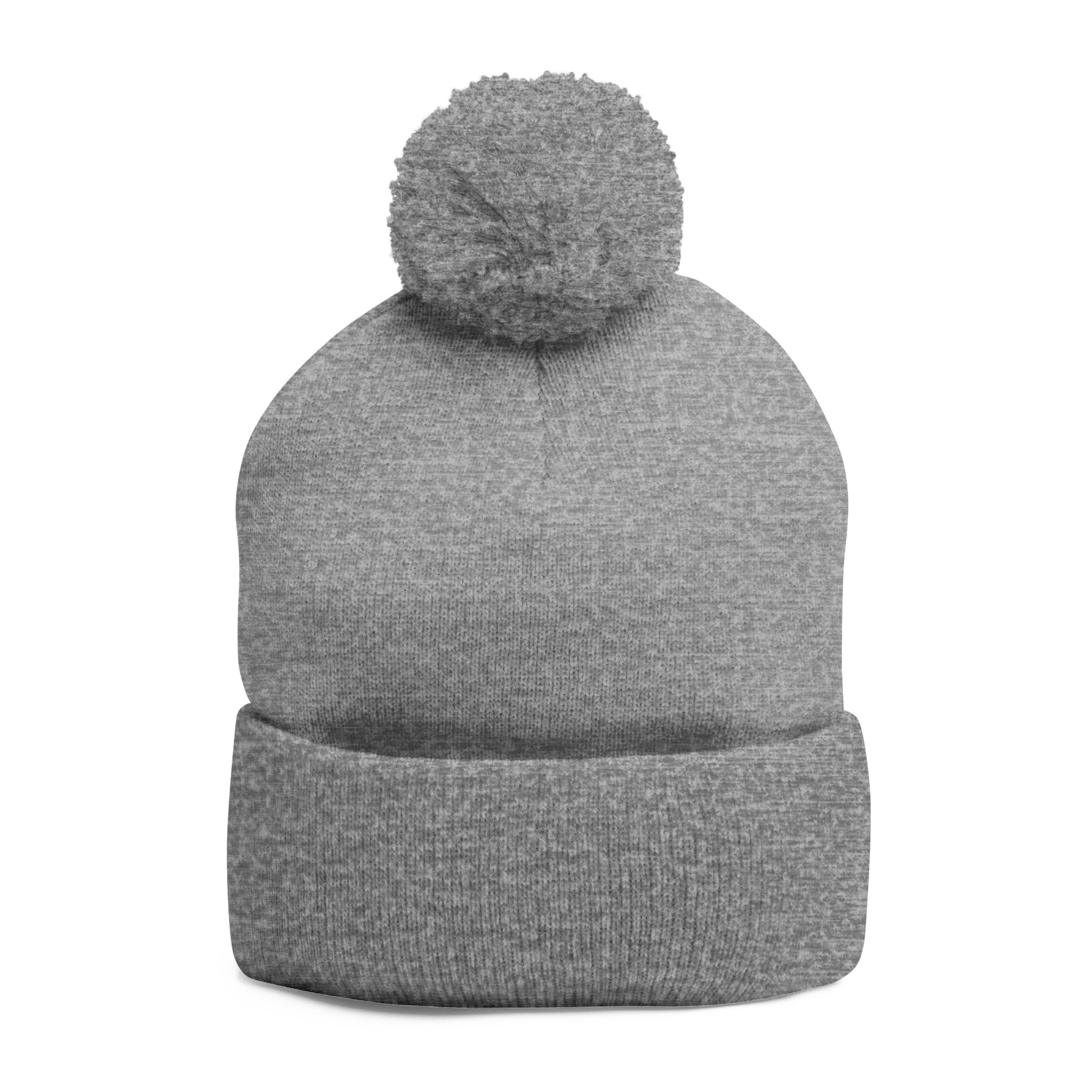 Pom-Pom Knit Cap — "No More Big Brother Stuff!" Embroidered Beanie - Image 2